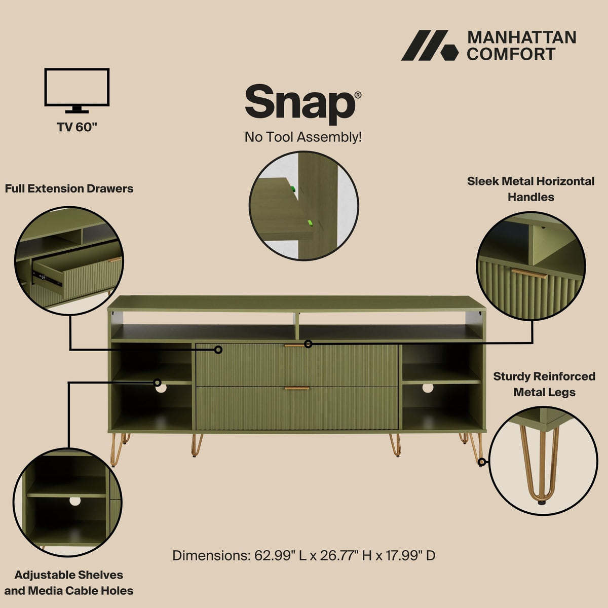 Manhattan Dumbo - Fluted TV Stand
