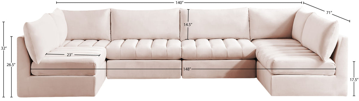Jacob - Modular U-Shaped Sectional 6 Piece