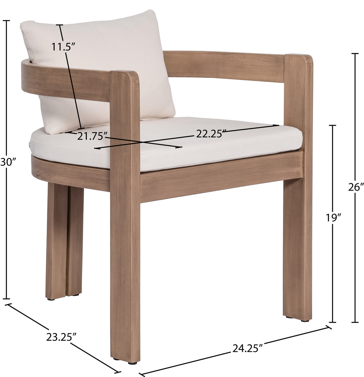 Newport - Water Resistant Fabric Upholstered Outdoor Patio Dining Chair