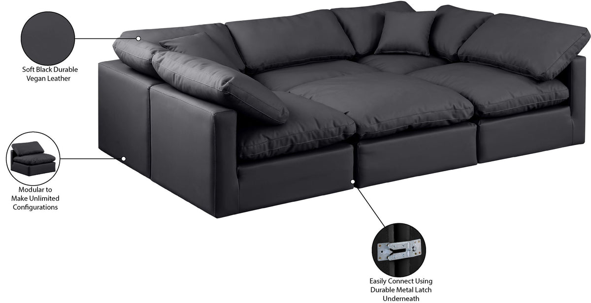 Indulge - Faux Leather 6 Piece Modular Sectional