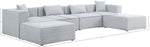 Cube - Linen 6 Piece Modular Double Chaise Sectional