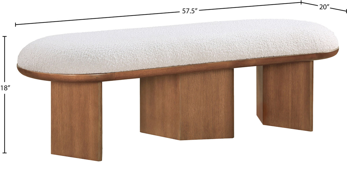 Wilshire - Bench With Brown Base - Cream
