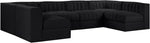 Rummi - Armless Velvet Performance Fabric Upholstered 6 Piece Modular Sectional