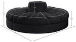 Rummi - Round Velvet Performance Fabric Upholstered 4 Piece Modular Sofa