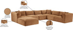 Shaggy - Fabric 7 Piece Modular U-Shaped Sectional With Ottoman