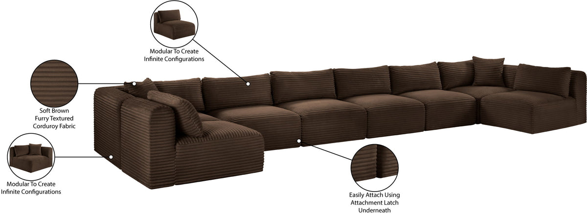 Shaggy - 8 Piece Modular U-Shaped Armless Sectional