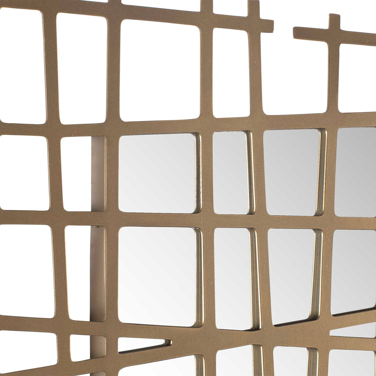 Golden Intersection - Mirrored Wall Decor - Brass