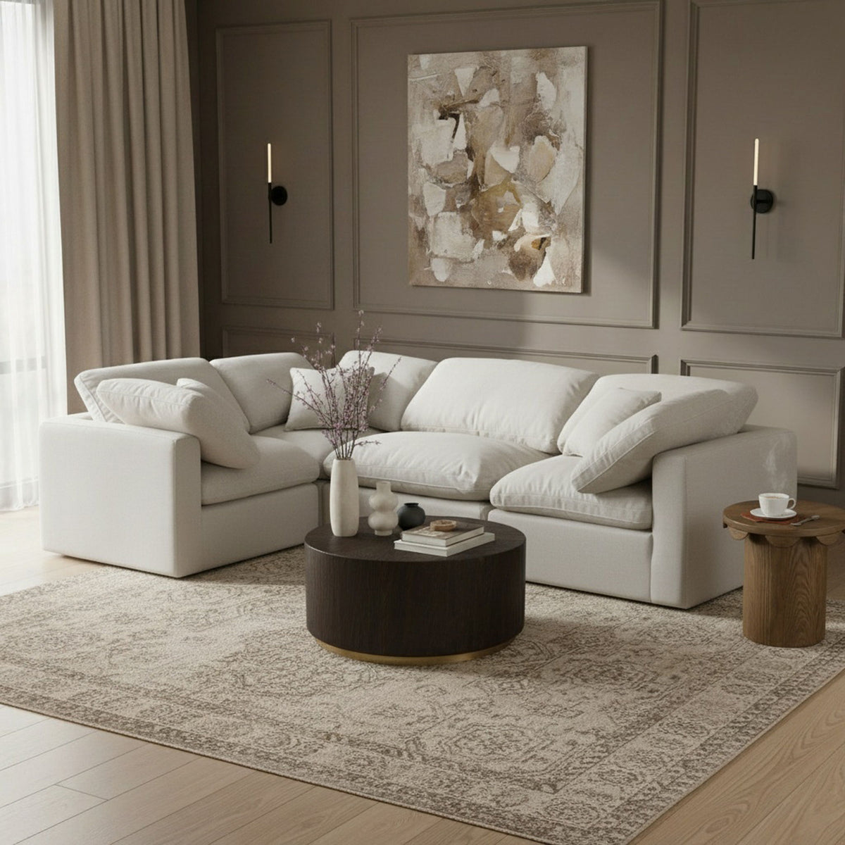 Indulge - Linen 4 Piece Modular Corner Sectional