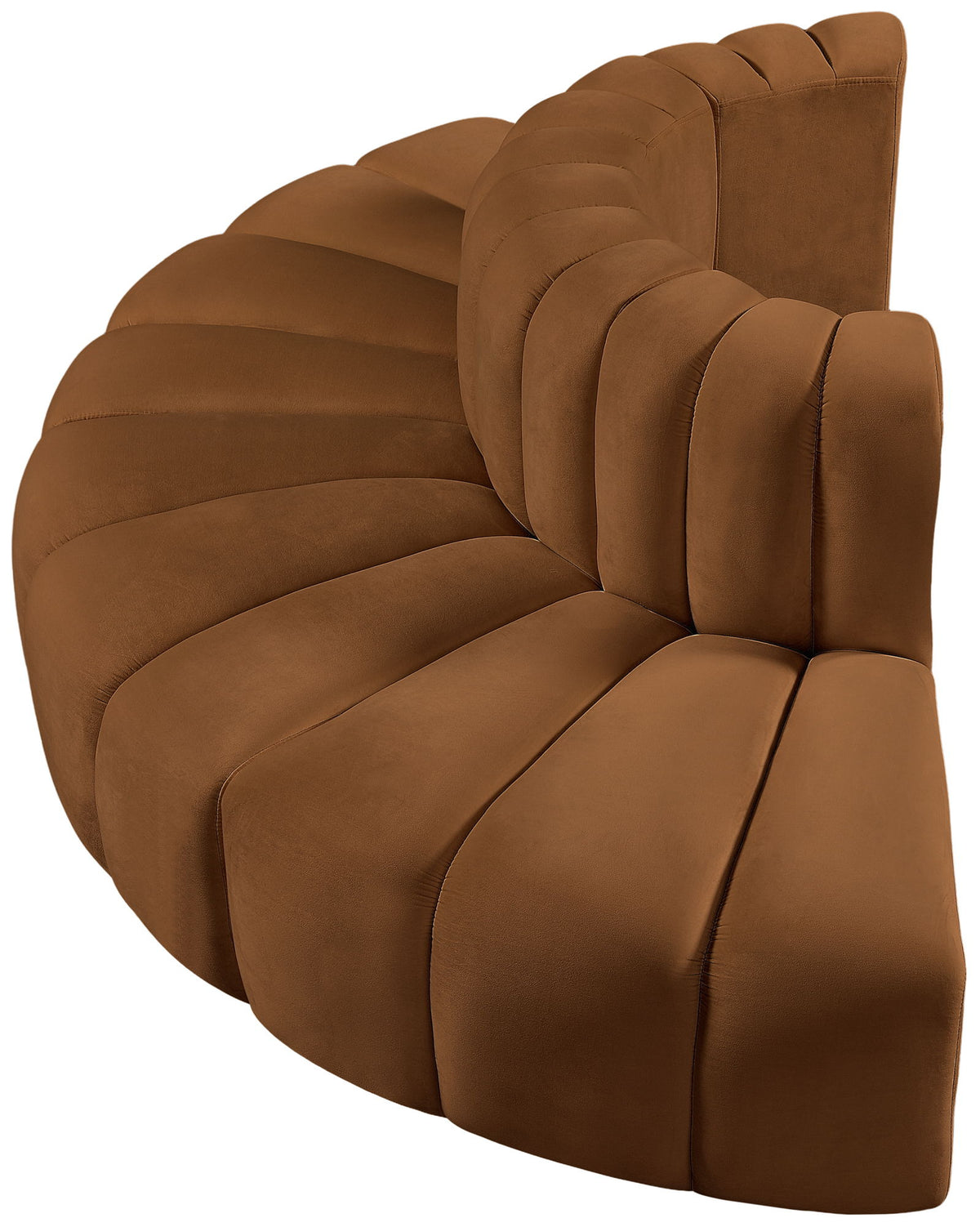 Arc - Velvet 4 Piece Modular Sofa - Saddle