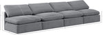 Indulge - Velvet 4 Seat Modular Armless Sofa