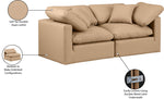Indulge - Faux Leather 2 Piece Modular Sofa - Tan