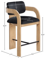 Cedra - Velvet Performance Fabric Upholstered Counter Stool - Natural Frame