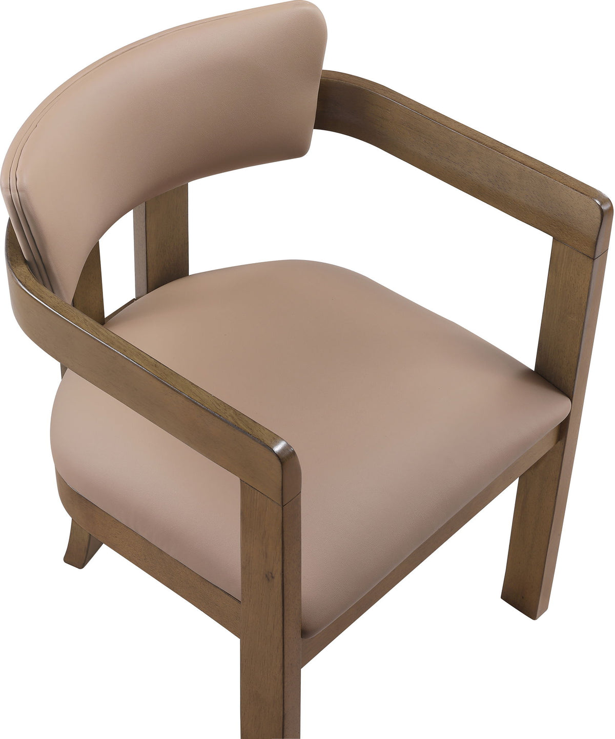 Lavrin - Vegan Leather Upholstered Dining Arm Chair (Set of 2) - Walnut Base