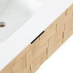 Leonardo - Engineered Stone And Solid Wood 24" Wall Mounted Bathroom Vanity