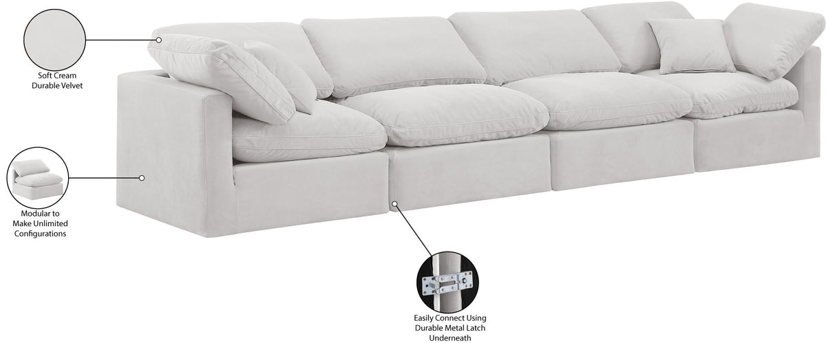 Indulge - Velvet 4 Seat Modular Sofa