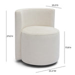 Alyssa - Chenille Rolling Desk Chair - Cream