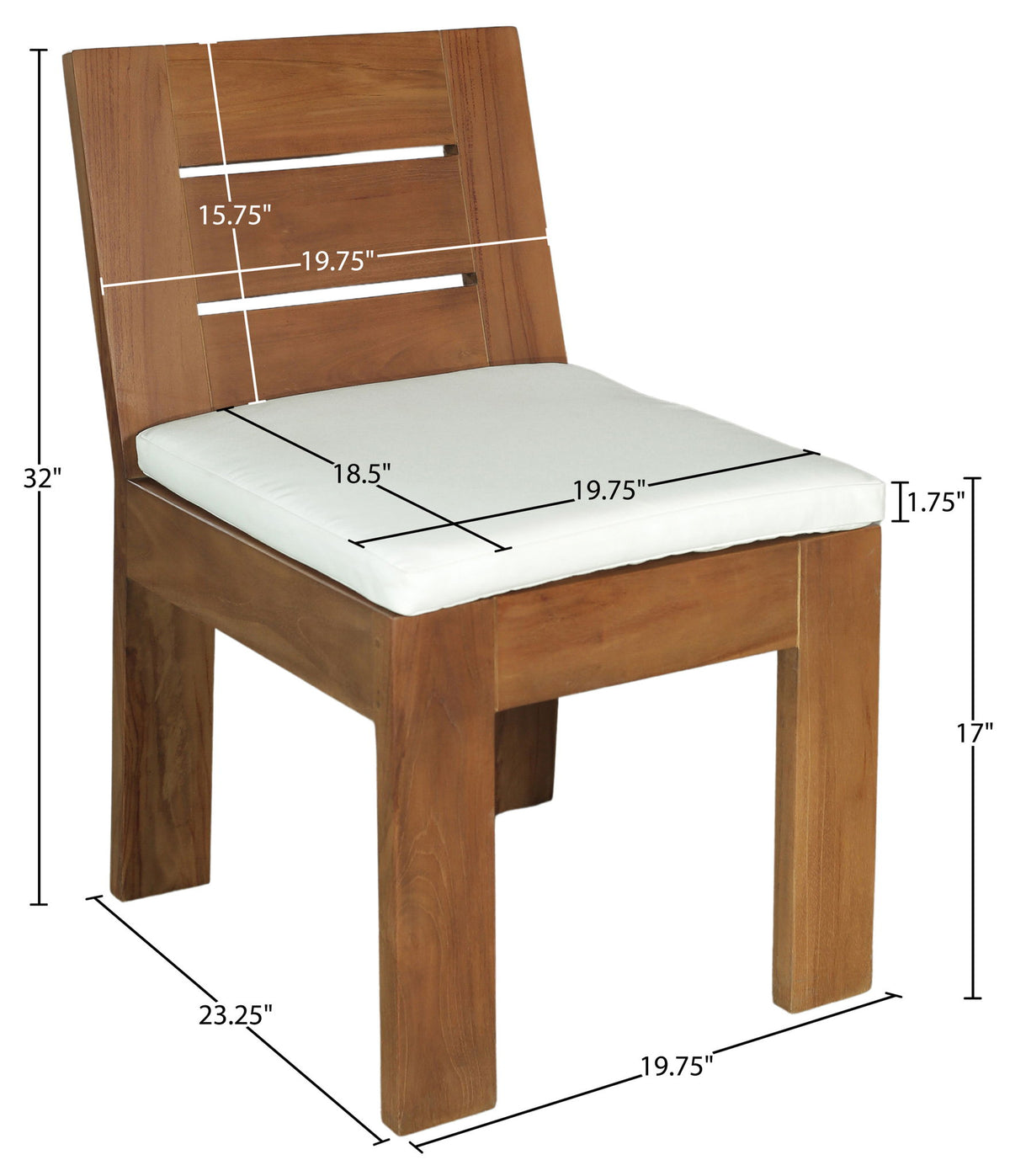 Mirella - Water Resistant Fabric Upholstered Outdoor Patio Dining Side Chair
