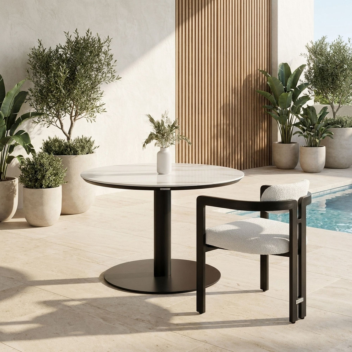 Jazmin - Outdoor Table With Aluminum Pedestal Base