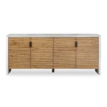 Brinson - Carved Wood 4 Door Cabinet - White / Woodtone