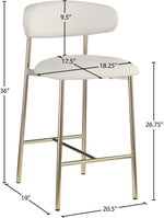 Lupita - Counter Stool With Brushed Gold Frame (Set of 2)