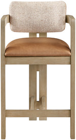 Ravina - Upholstered Counter Stool With Stained Natural Base
