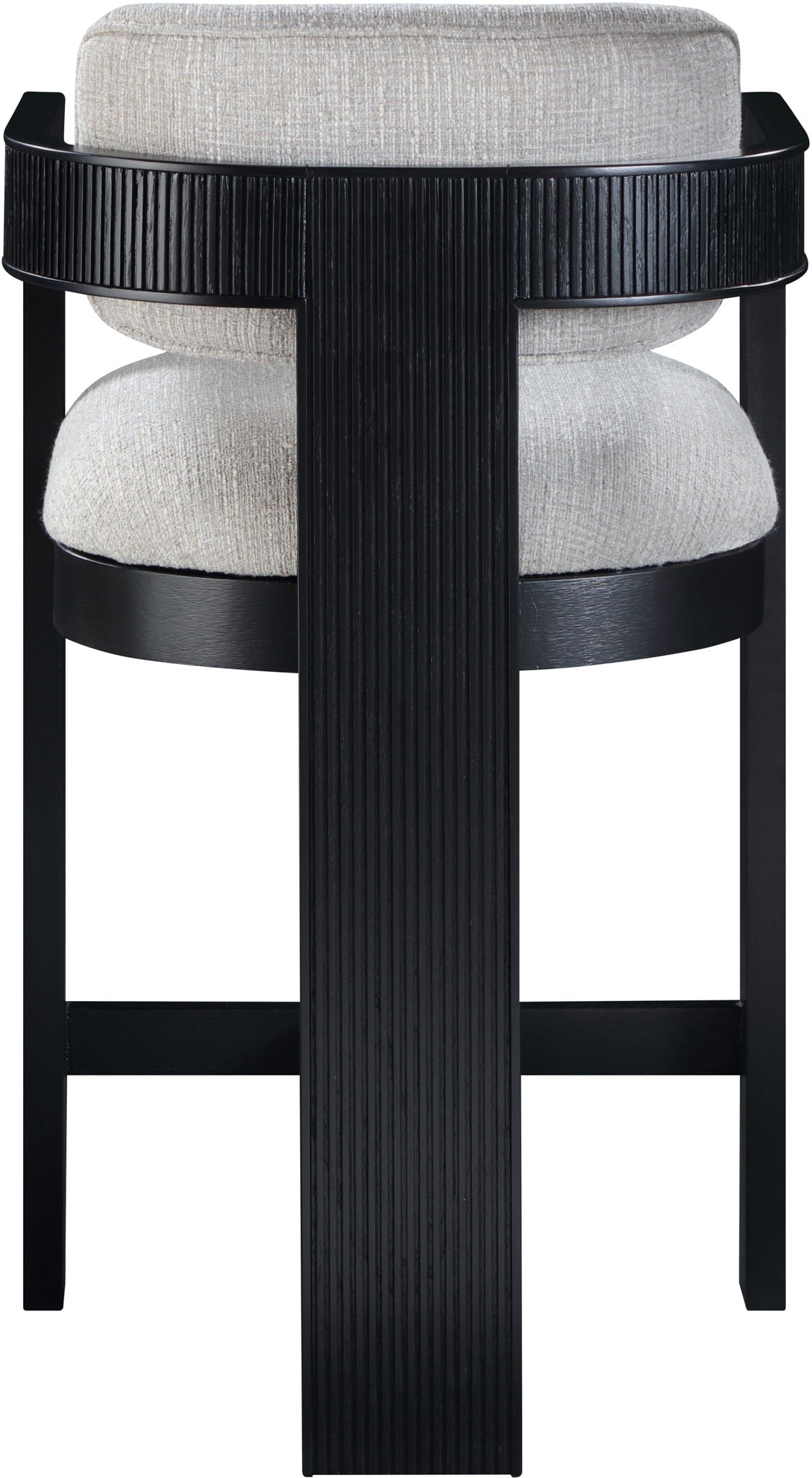 Sacha - Linen Stool With Black Base
