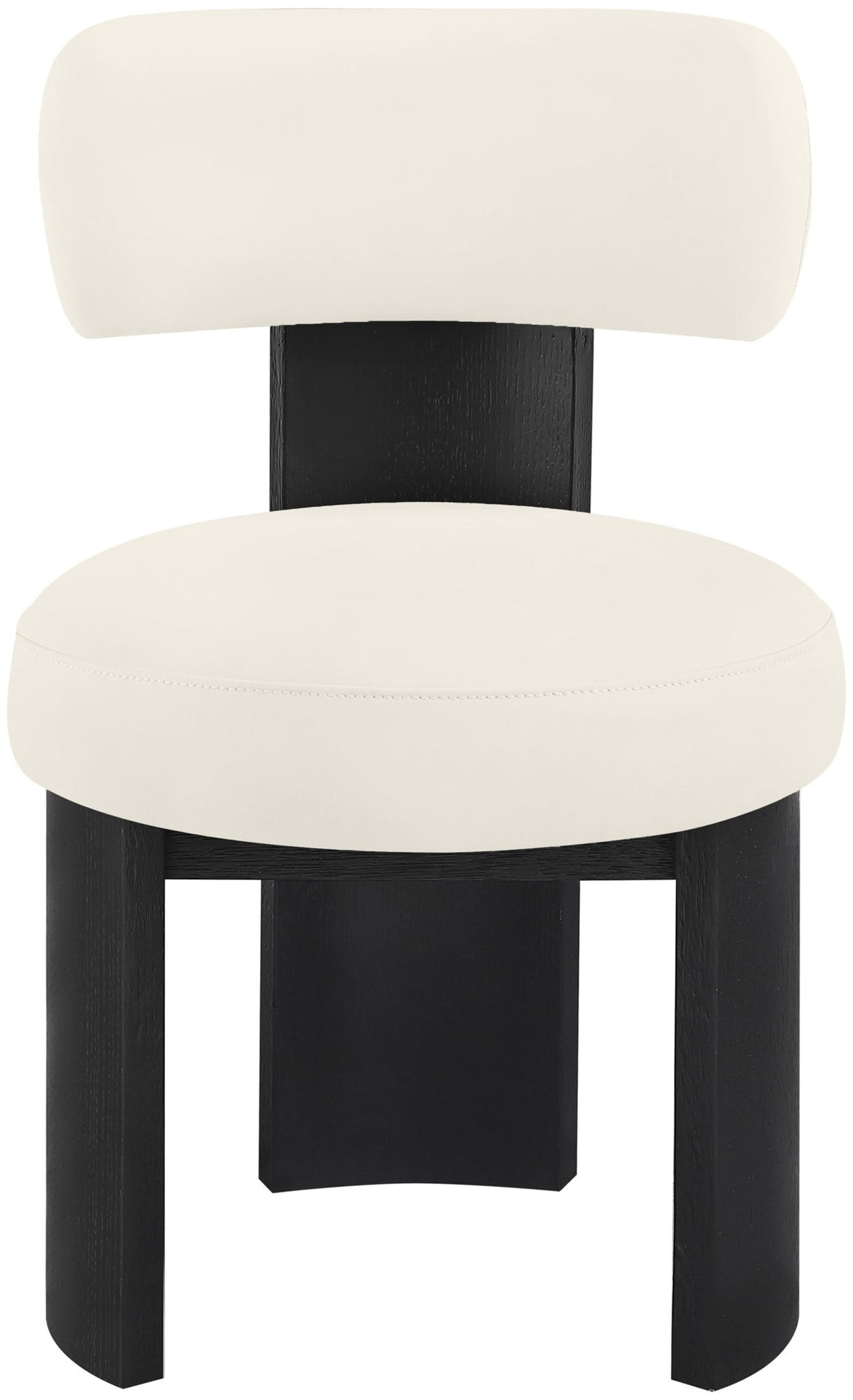 Atelier - Vegan Leather Upholstered Dining Chair (Set of 2) - Black Frame