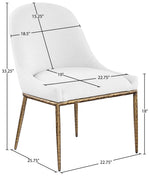 Ferro - Upholstered Dining Side Chair With Brushed Gold Legs