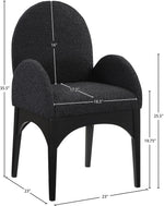 Waldorf - Boucle Dining Arm Chair With Black Legs