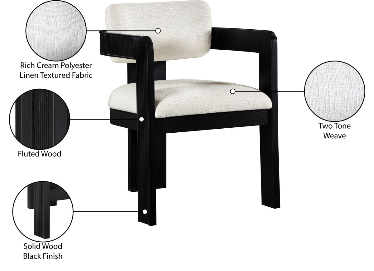 Sacha - Linen Dining Chair With Black Base (Set of 2)