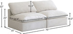 Plush - Modular Armless 2 Seat Sofa