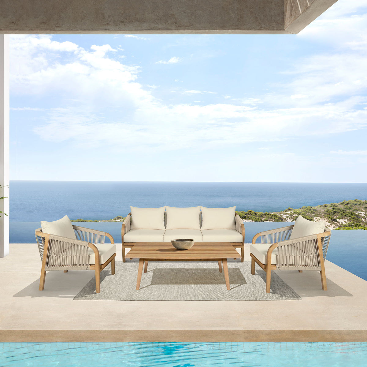 Cypress - Outdoor Patio Coffee Table - Blonde Eucalyptus