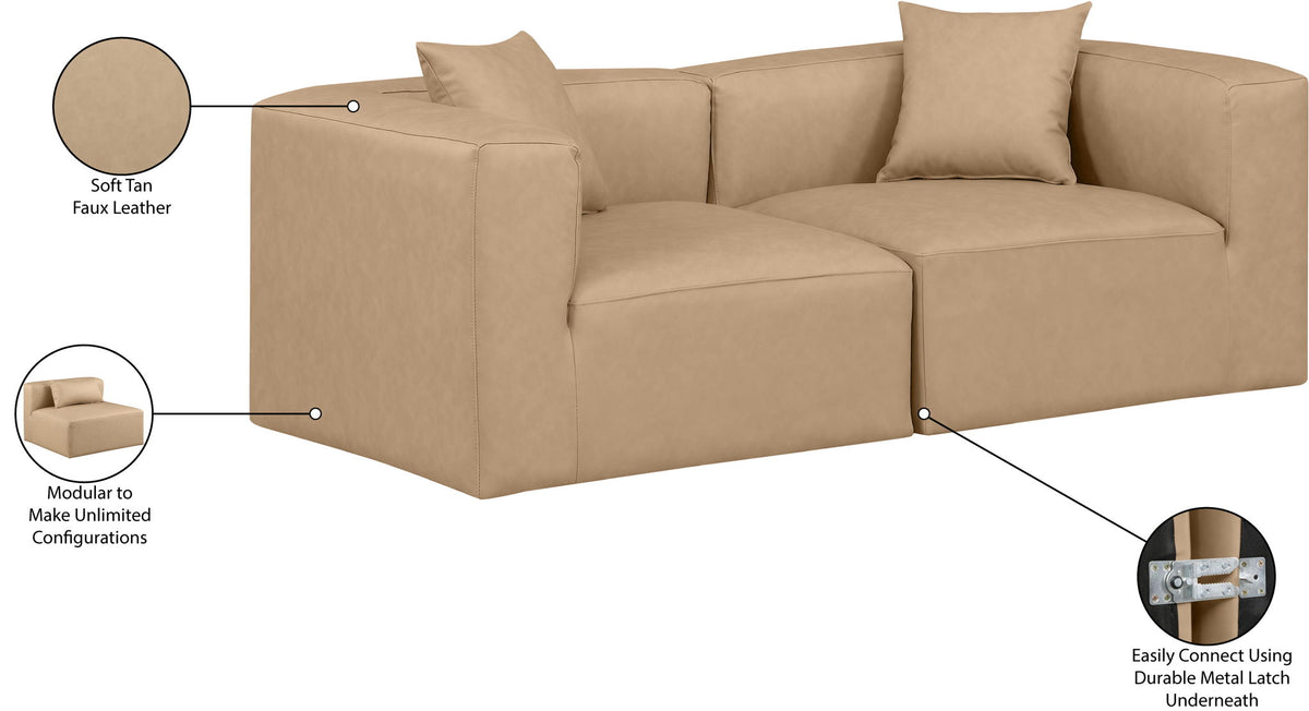 Cube - Modular 2 Piece Sofa - Tan