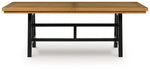 Galliden - Rectangular Dining Room Extension Table - Black / Brown