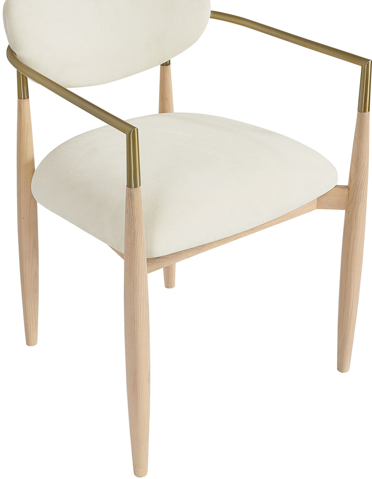 Riccio - Fabric Dining Arm Chair (Set of 2) - Natural Frame
