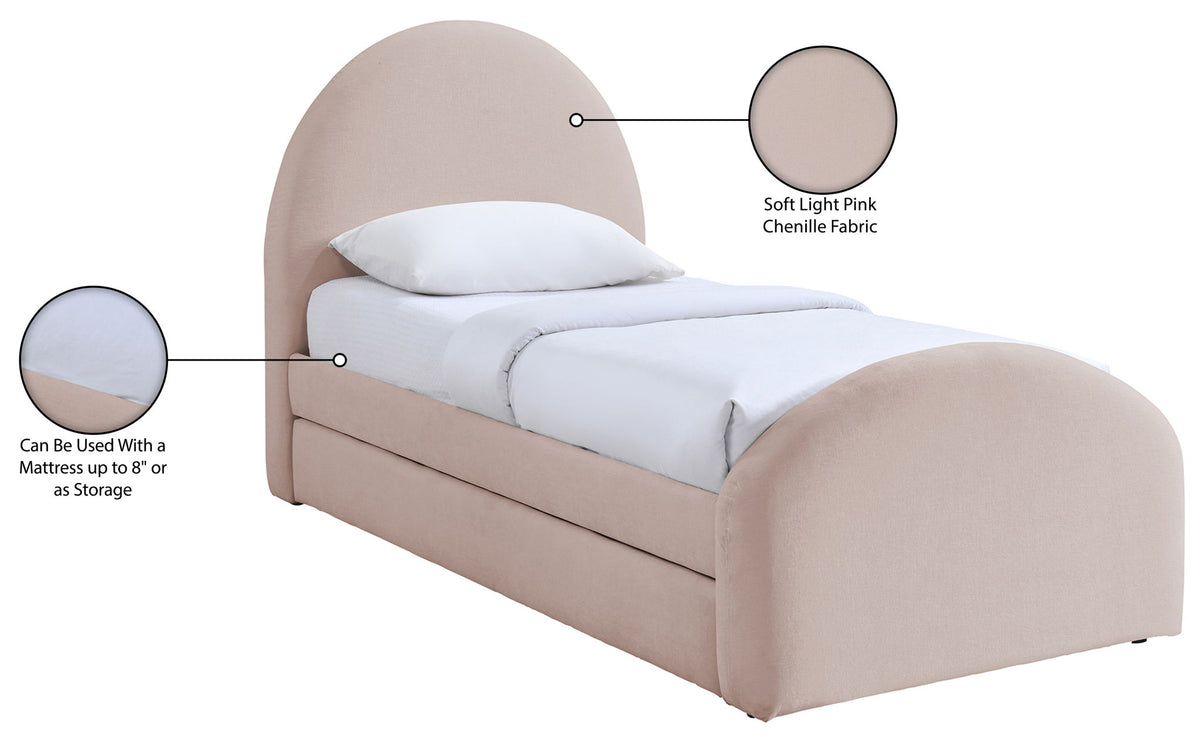 Andaz - Chenille Fabric Upholstered Trundle Bed
