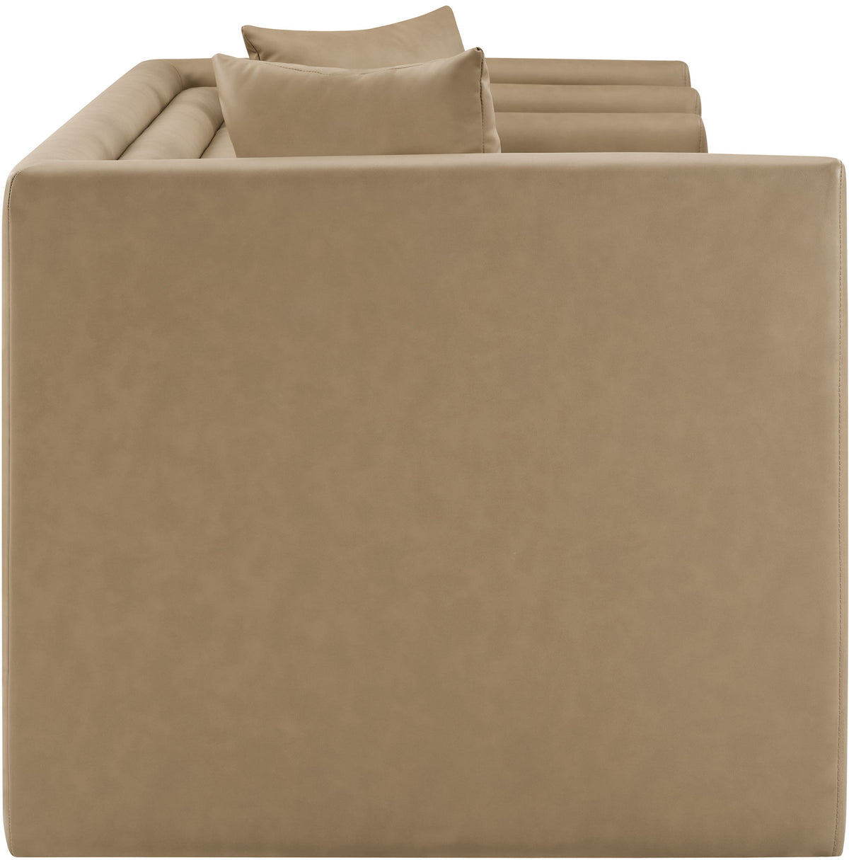 Everett - Vegan Leather 67" Upholstered Loveseat - Tan