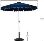 Amalfi - Patio Umbrella - Black Base / White Pole