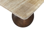 Strata - Travertine And Mango Wood Coffee Table - Brown / Beige