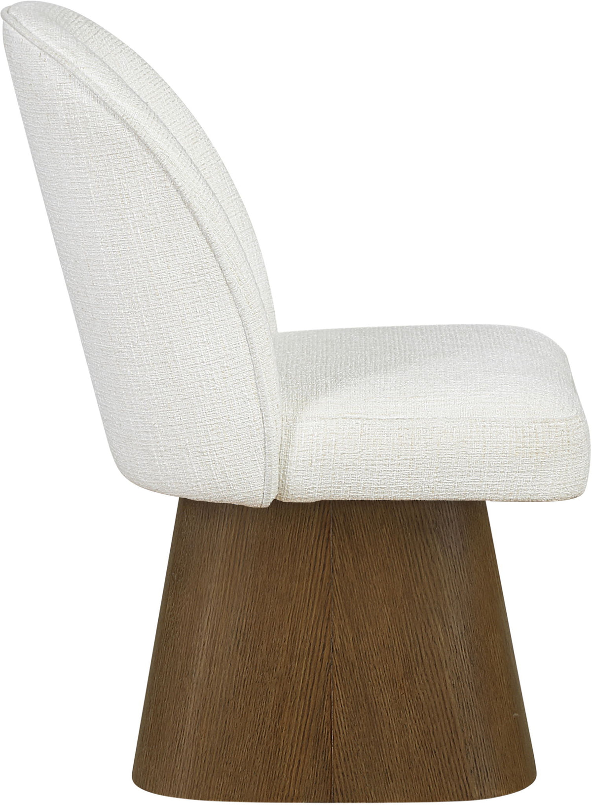 Marlowe - Linen Textured Fabric Upholstered Swivel Dining Side Chair - Stained Brown
