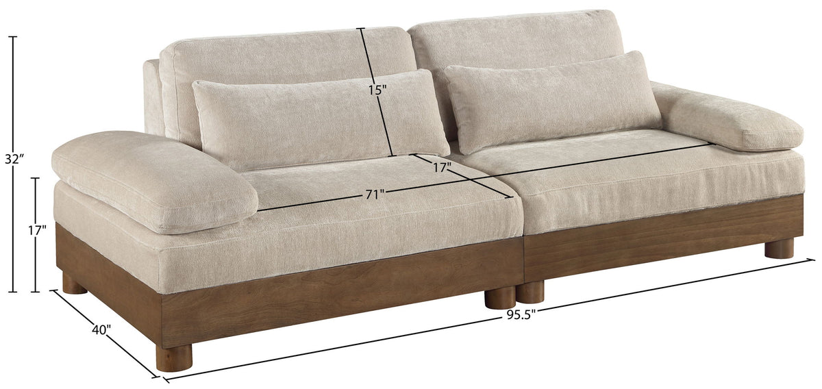 Turin - Chenille Fabric Upholstered Modular Sectional - Taupe