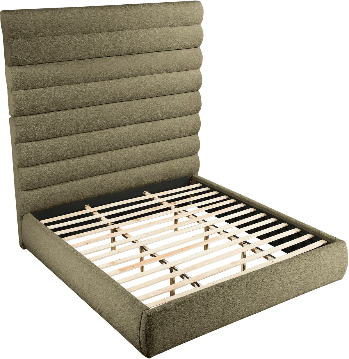 Adam - Boucle Fabric Bed With 89" Headboard