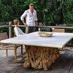 Stonewood - Indoor-Outdoor Ping-Pong Dining Table - White / Woodtone