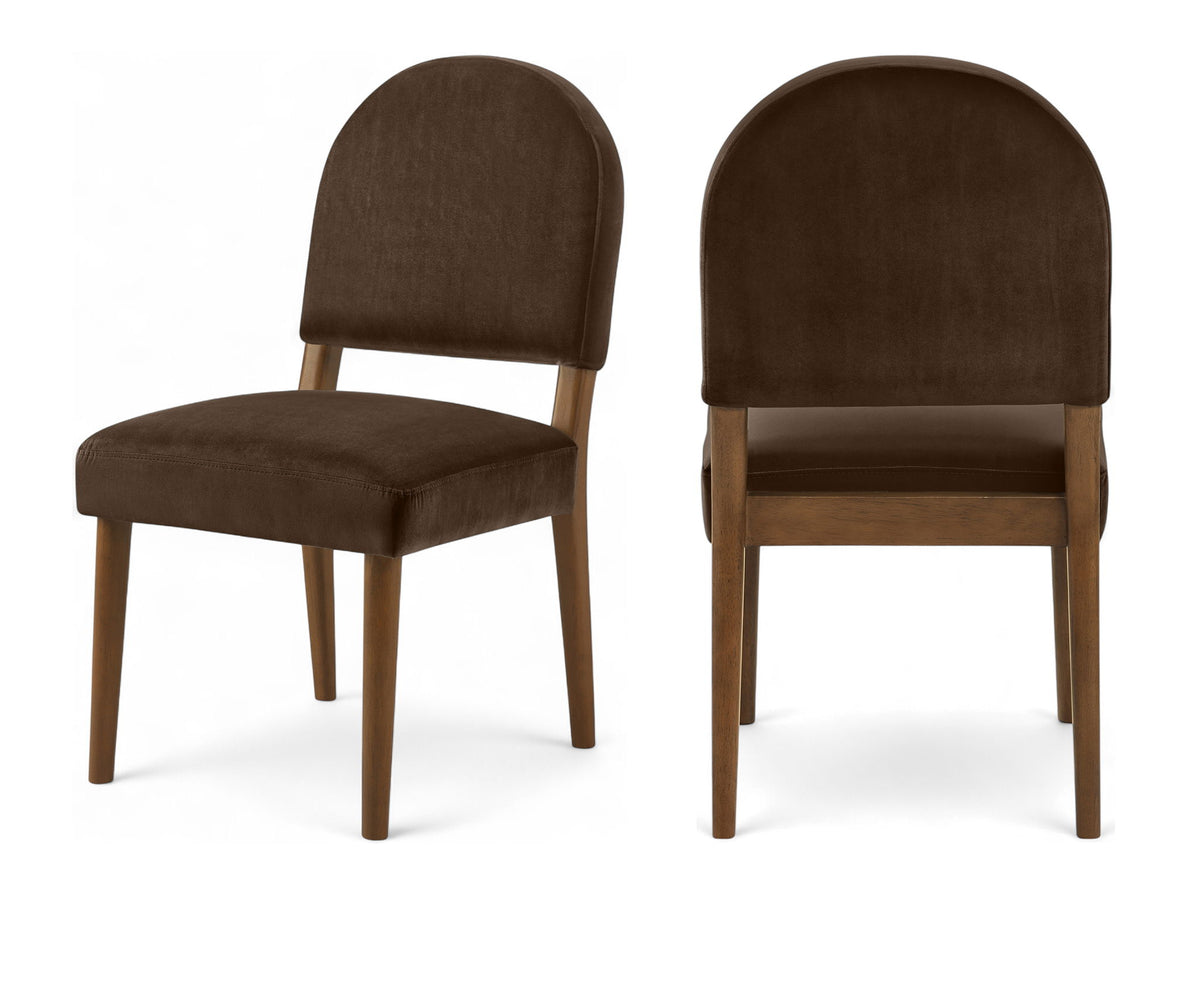 Varinelle - Velvet Dining Chair (Set of 2) - Walnut Frame