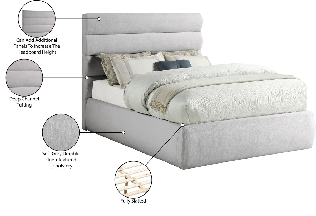 Adam - Linen Fabric Bed With 52" Headboard