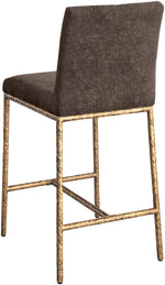 Reeves - Chenille Fabric Upholstered Counter Stool (Set of 2) - Gold Base