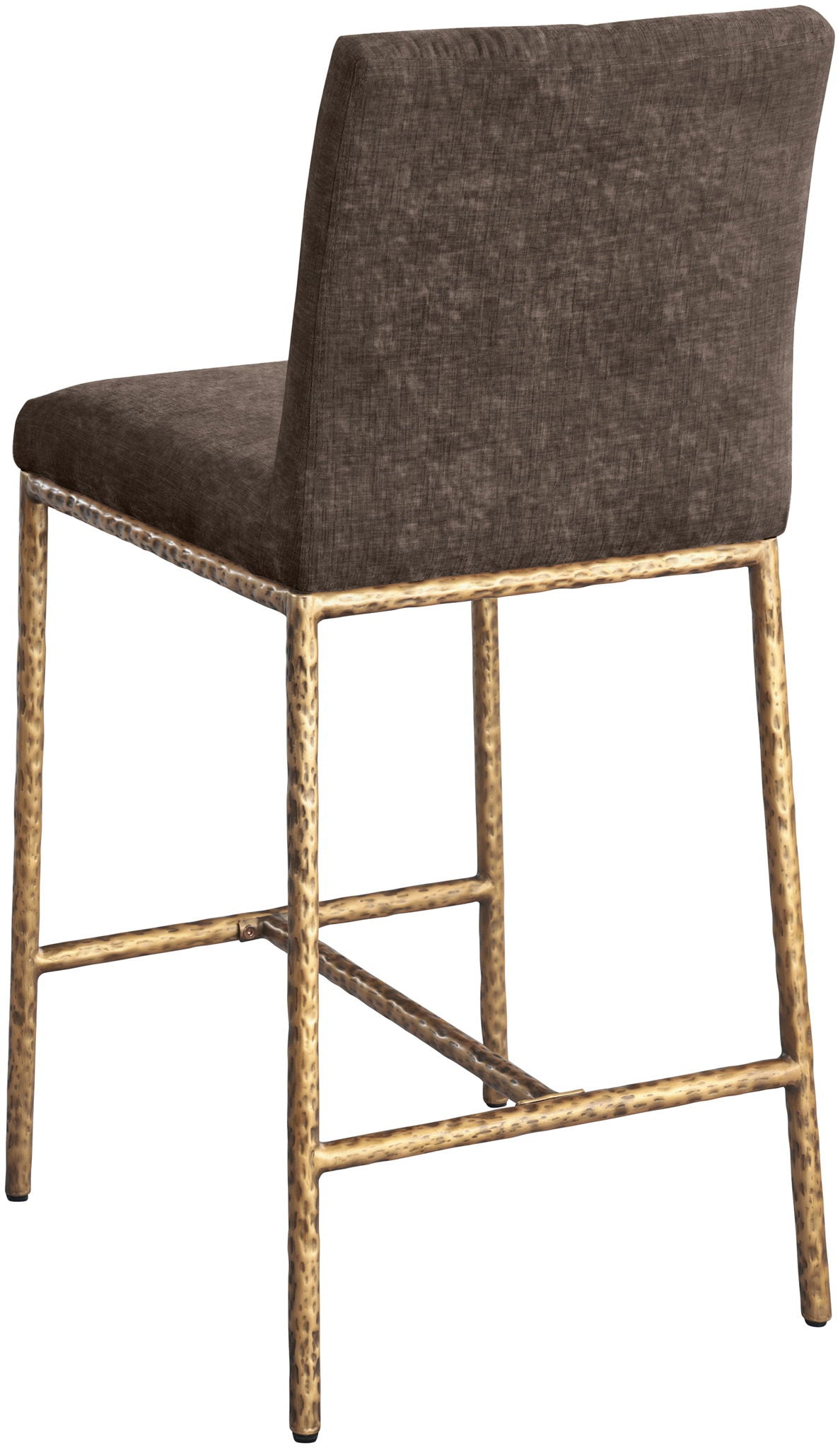 Reeves - Chenille Fabric Upholstered Counter Stool (Set of 2) - Gold Base