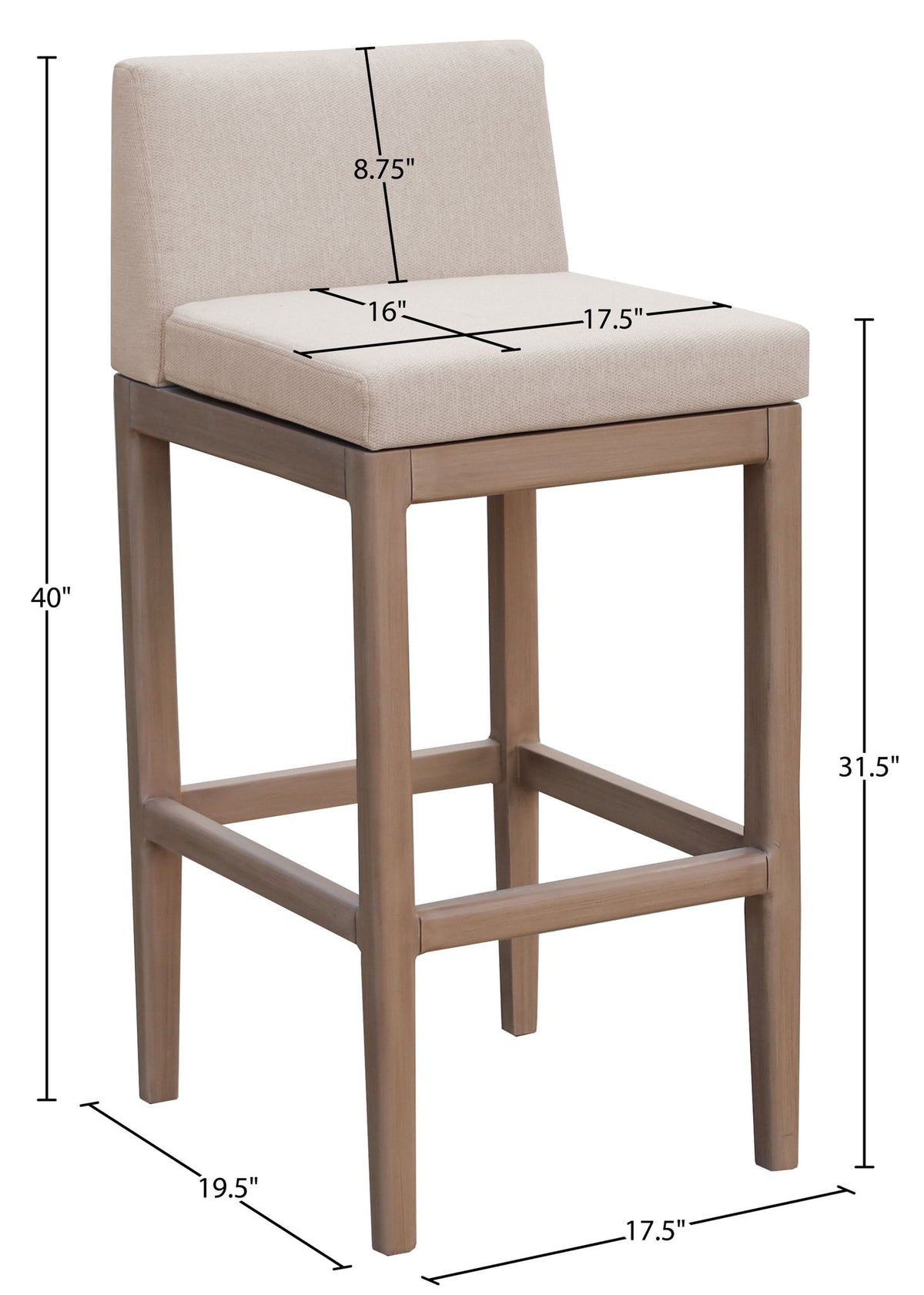 Solace - Olefin Performance Fabric Outdoor Patio Bar Stool
