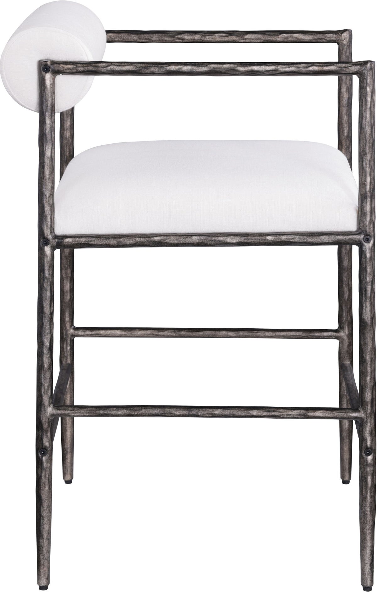 Axis - Linen Textured Cream Fabric Upholstered Counter Stool (Set of 2)