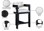 Sacha - Linen Stool With Black Base